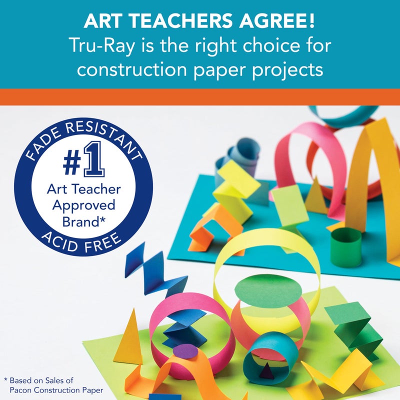 Tru-RayÂ® Heavyweight Construction Paper, Electric Orange, 12" x 18", 50 Sheets - Image 3